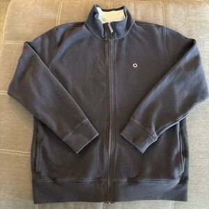 Lands' End Men's black full Zip cotton sweater. L